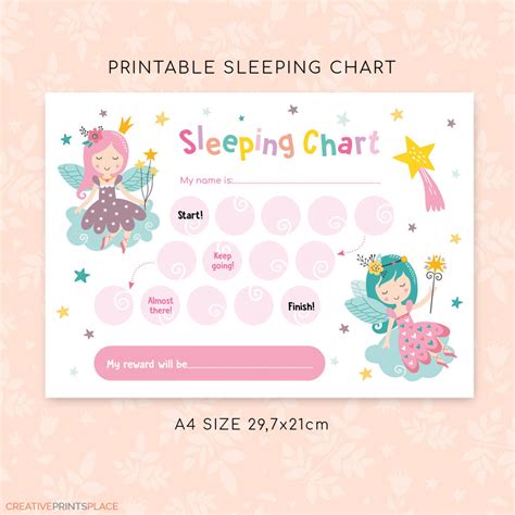 Printable Fairy Sleep Reward Chart, Sleep Through the Night Chart, Girl ...