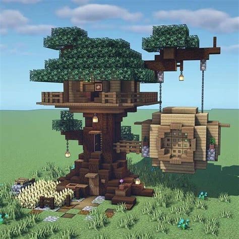 TREE HOUSE Minecraft House Plans, Minecraft Mansion, Minecraft Farm, Easy Minecraft Houses ...