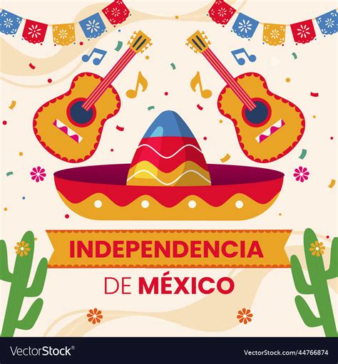 Flat for mexico independence Royalty Free Vector Image