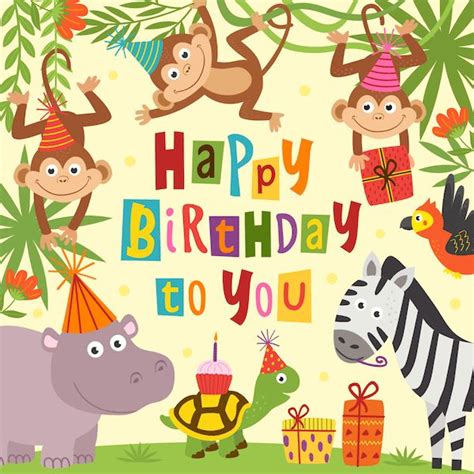 Free Printable Jungle Birthday Cards