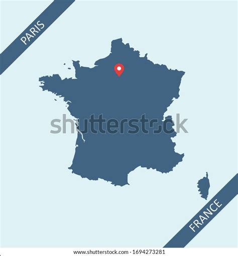 Map France Capital Location Paris Stock Vector (Royalty Free ...