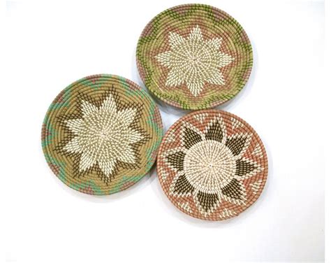 Set of 3 Basket Wall Decor, Boho Wall Decor, Boho Wall Art, Wicker ...