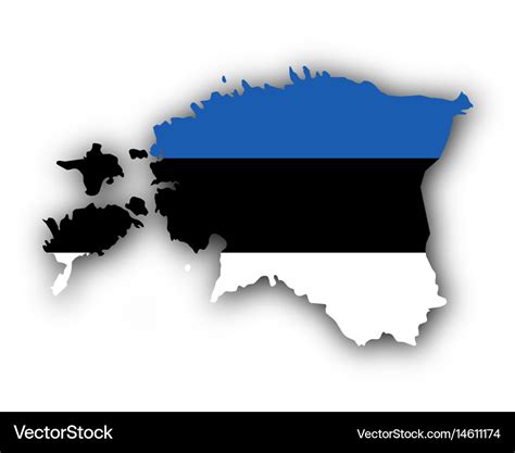 Map and flag of estonia Royalty Free Vector Image