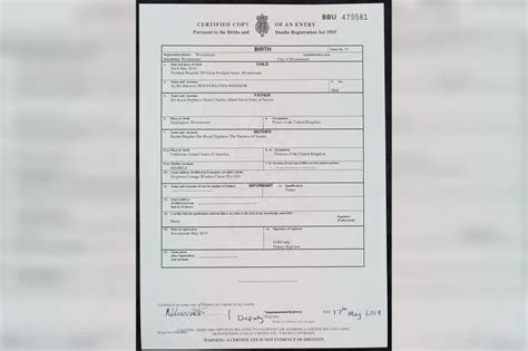 There is an unexpected detail on Lilibet Diana’s birth certificate.