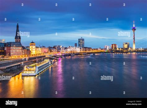 Skyline of Dusseldorf and the Rhine river, Germany Stock Photo - Alamy