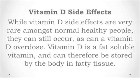 Side Effects of Vitamin D3Pamela Egan