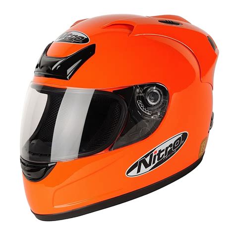Nitro Helmet N250 VX Plain Acu Approved Motorcycle Bike Racing Orange Crash | eBay
