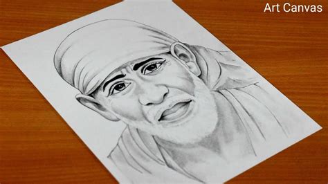 Shirdi Sai Baba Drawing With Pencil Sketch / Step by Step for Beginners ...