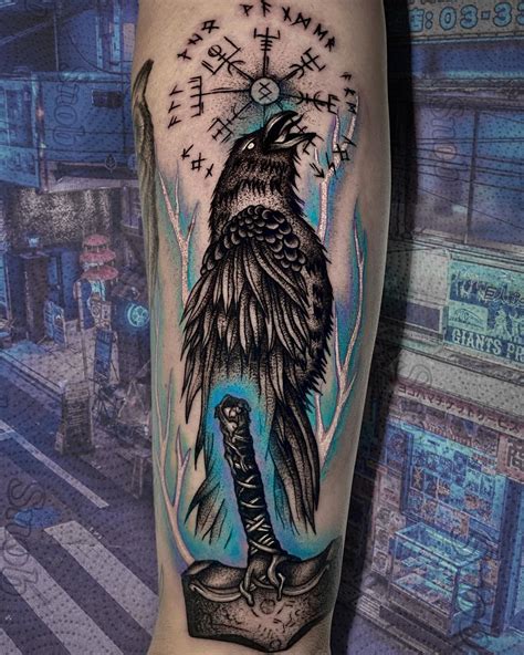 Amazing Nordic Raven Tattoo Designs and Meanings Inspired by Vikings ...