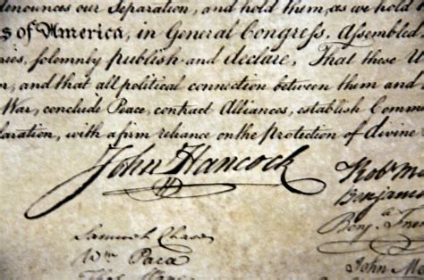 John Hancock Signature on Declaration of Independence at National ...