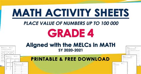 MATH ACTIVITY SHEETS for GRADE 4 (Based on MELCs) Free Download - DepEd ...