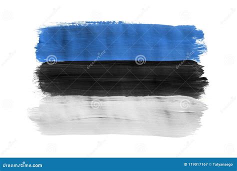 Painted Estonian Flag Isolated Stock Illustration - Illustration of ...