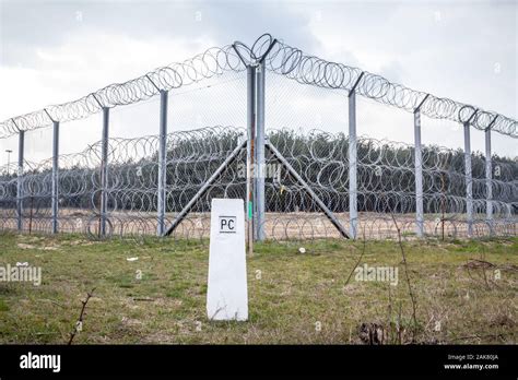 Border fence between Subotica (Serbia) & Kelebia (Hungary) with a ...