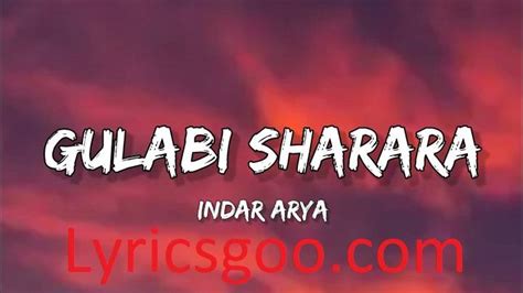 Gulabi Sharara Lyrics With Video - Inder Arya | 2023 Song