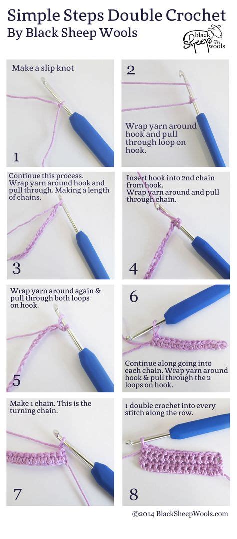 How to do a double crochet - simple steps | Double crochet, Different crochet stitches, Crochet ...