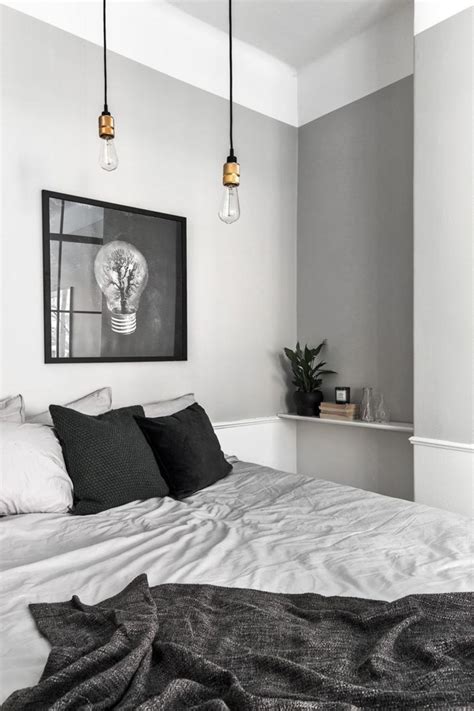 Monochrome Bedroom Design Decor 25 | Bedroom lamps design, Bedroom inspirations, Monochrome bedroom