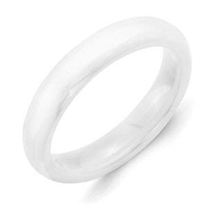 Women's 4MM Polished White Ceramic Ring - Gemologica, A Fine Online ...