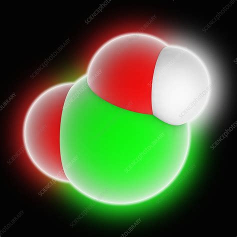 Chlorous acid molecule - Stock Image - C025/3771 - Science Photo Library