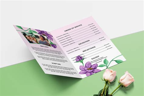 Printable Floral Funeral Program Template on Behance