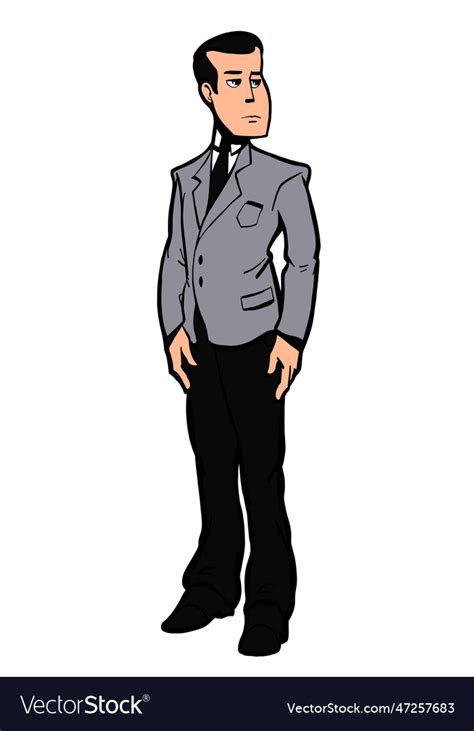 Businessman cartoon character in suit Royalty Free Vector