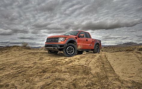 Download Orange Car Car Vehicle Ford F-150 Raptor HD Wallpaper