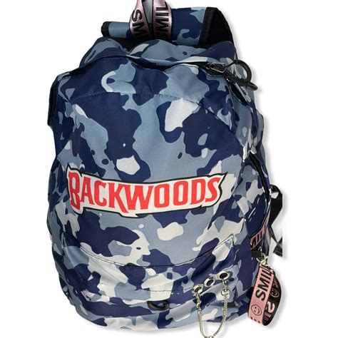 Backwoods Large Backpack with Blue-Printed Camouflage | Etsy