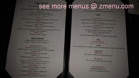 Menu at Hangar 19 pub & bar, Indio