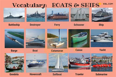 Types of Ships in English with Pictures • 7ESL