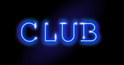 Club Neon Sign Vector. Night Club blue neon sign design template, light ...