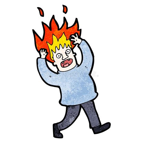 Cartoon Man With Hair On Fire Royalty Free Stock Image - Image: 38087106