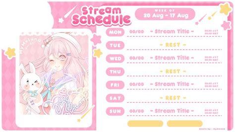 Stream schedule template – Artofit