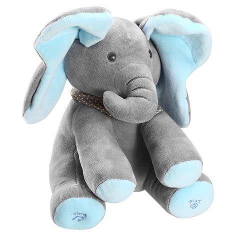 12" Stuffed Plush Elephant Doll Peek-a-Boo Elephant Animated Talking ...