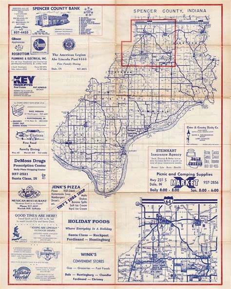 Spencer County Indiana Historic Map - Etsy