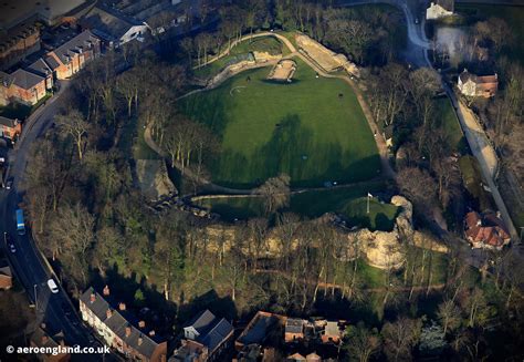 aeroengland | aerial photograph of Pontefract Castle in Wakefield West Yorkshire England UK