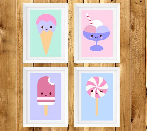 Kawaii wall art printable-nursery art print-room wall art | Etsy