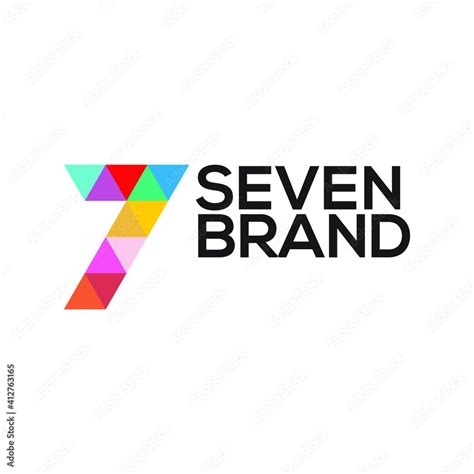 Seven brand mosaic polygon logo exclusive design inspiration Stock ...