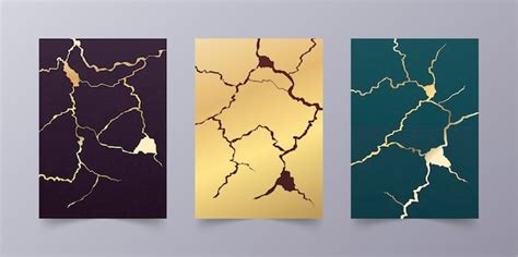 Free Vector | Realistic kintsugi cover collection