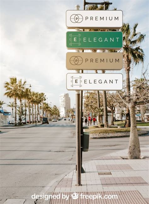 Free Elegant Street Sign Design Mockup in PSD | Sign mockup, Street ...