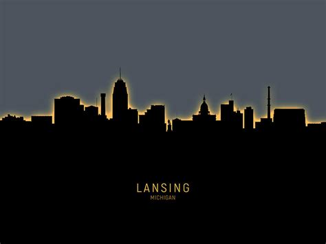 Lansing Michigan Skyline Digital Art by Michael Tompsett - Fine Art America