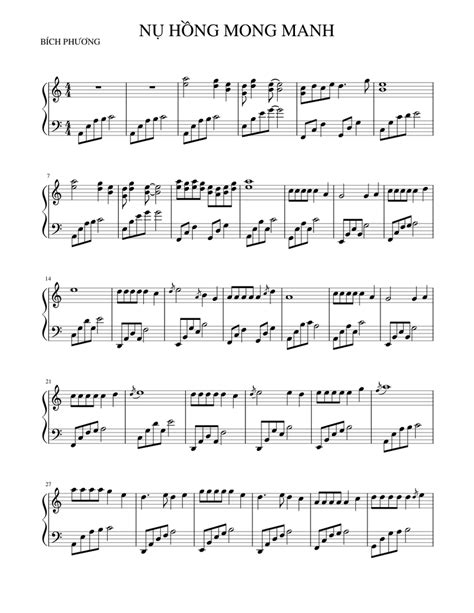 NỤ HỒNG MONG MANH Sheet music for Piano (Solo) | Musescore.com