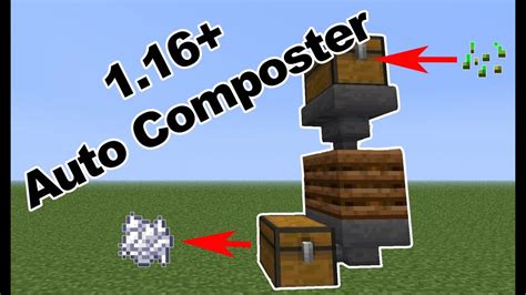 Minecraft 1.16+ Automatic Compost Tutorial for Bonemeal - Super Easy Bonemeal Farm - YouTube