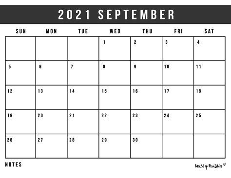 Sept 21 Calendar