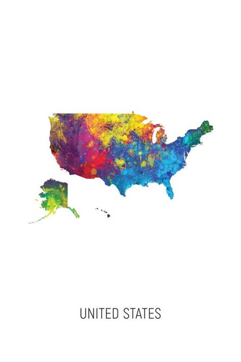 United States Map Canvas Print by Michael Tompsett | iCanvas