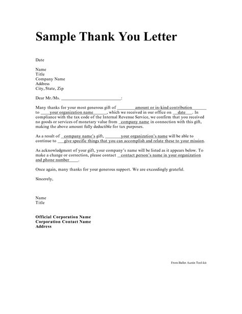 In Kind Donation Acknowledgement Letter Template Collection - Letter Template Collection