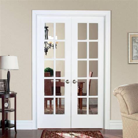 Masonite 48 in. x 80 in. 10-Lite Primed Smooth Pine Prehung Interior French Door-468265 - The ...