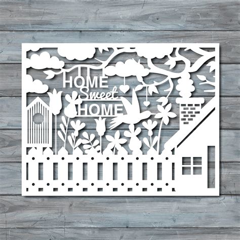 Home Sweet Home Paper cut Template PDF Printable by Zavyanne8