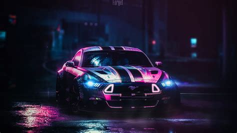 Ford Mustang, ford-mustang, ford, carros, neon, lights, HD wallpaper | Peakpx