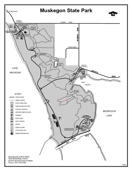 Muskegon State Park Michigan Site Map - Muskegon State Park Michigan ...