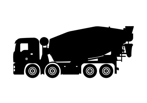 Concrete Mixer Truck construction vehicle, heavy Equipment Silhouette ...