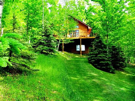 Cabaña forestal, bosque, casa, encantador, césped, cabaña, verdor ...